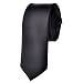 TopTie Mens Solid Skinny 2" Inch Black Necktie Tie