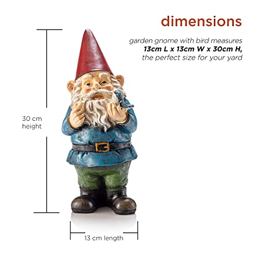 Garden Gnome Holding Bird #TOP2