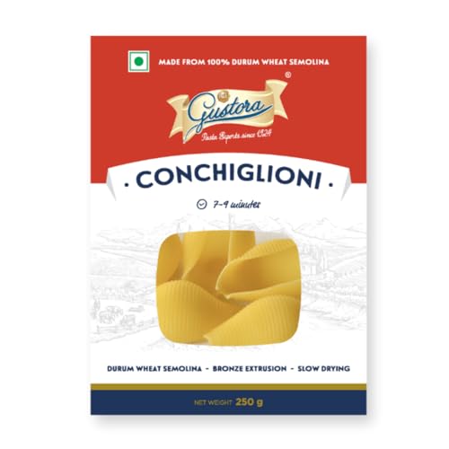 Image of Gustora Durum Wheat Semolina Conchiglioni Pasta, 250g I Vegetarian Pasta I Rich in Fibre & Protein - 250GM