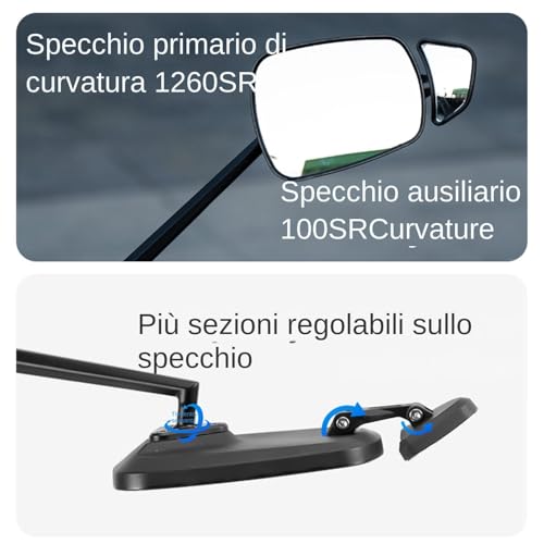 Espejo retrovisor para bicicleta con gran angular ajustable de doble lente de seguridad 5