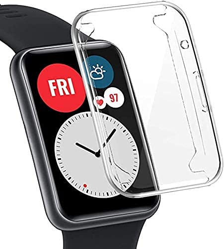 Screen Protector Compatible with Huawei Watch Fit, 1-Pack TPU Full Coverage Screen Cover Case Scratch-free High Sensitivity Screen Protector for Huawei Watch Fit (Clear)