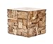 Brillibrum Design Mosaik Beistelltisch aus Holzstücken Treibholz Hocker quadratisch Holzblock als Sitzhocker oder Blumentisch Holzhocker robust Echtholz 40 x 55 x 55 cm (H x B x T)