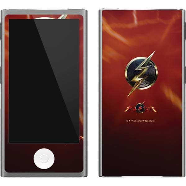 Skinit Decal MP3 Player Skin Compatible with iPod Nano (7th Gen&2012) - Officially Licensed Warner Bros The Flash Movie: Logo Poster Design