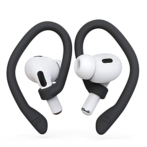 Image of Ear Hooks 2 Pairs for AirPods Pro 2 & 1, AirPods 4 & 3, Anti-Slip Comfortable Fit, Ergonomic Design, Accessories (Small, Black)