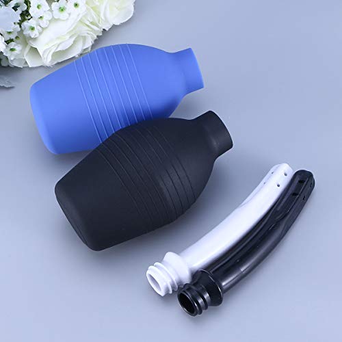 2pcs 310ml Safe Douche Anus Cleaner Vaginal Flusher Washing Enemator para adultos (preto e azul)