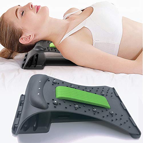 FLYMEI Neck Stretcher for Pain Relief, Neck Massage Relaxer Traction Device, Neck Pain Relief with Massage Point for Muscle Relax, Spine Alignment Chiropractic Tension Headache Relief