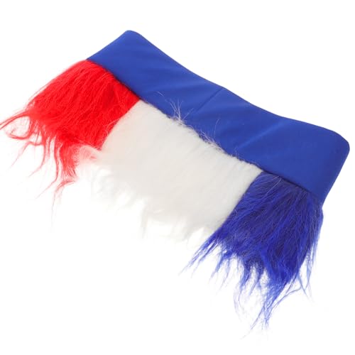 JUMPLAWN 青、白、赤のかつら アメリカの国旗の衣装 カラーウィッグ人毛 面