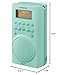Sangean H205TQ Portable AM/FM/Weather Alert Digital Tuning Waterproof Shower Radio, Turquoise