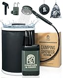 Bomba de ducha portátil para camping, bomba recargable por USB con batería de 90 minutos