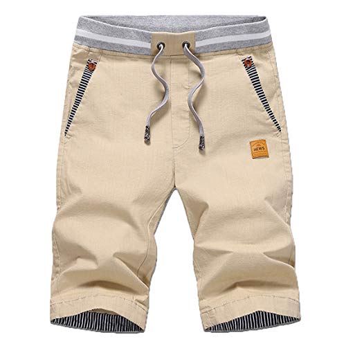 ZOXOZ Pantalon Corto Hombre Pantalones Cortos Hombre Algodon Verano Pantalón Corto Hombre Casual Bemuda Shorts con Bolsillos Caqui XL Cover