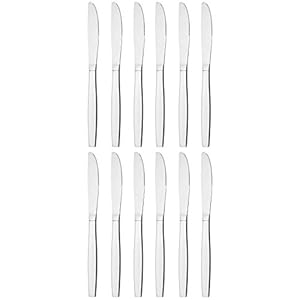 GRÄWE Tafelmessen van roestvrij staal, 12-delige messenset, gekartelde menumessen, gepolijst, vaatwasmachinebestendig, serie Königstein