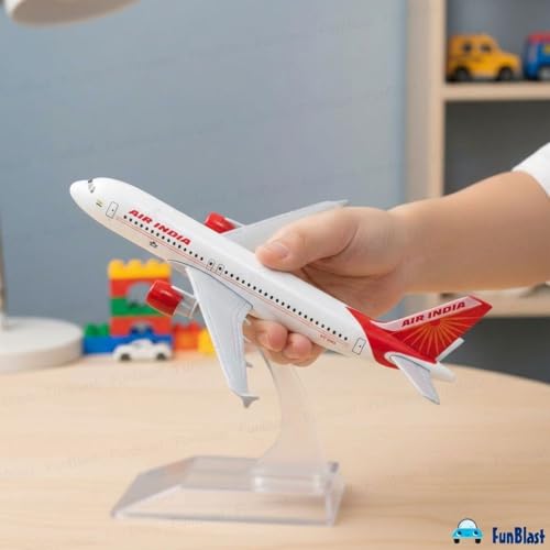 Image of FunBlast Diecast Aeroplane Scale Model - Airplane Miniature Model Only for Display, Size -14 Cm (A320-Air India)