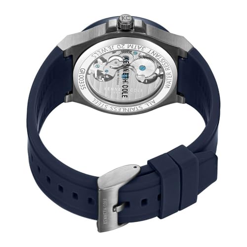 Image of Kenneth Cole Automatic Blue Dial Blue Silicone Strap Watch for Men - KCWGZ0063903MN