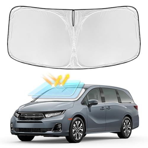Sun Shade for Honda Odyssey Windshield Cover 2018-2024 2025 2026 4-Layer Front Window Shade Custom for Odyssey LX EX EX-L Touring Elite Sunshade 250T Shade Blocks UV Rays Cooler Car Accessories