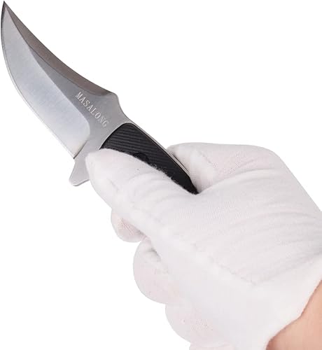 Miniatura 6 de MASALONG Kni230 - Cuchillo de hoja fija con funda Kydex para defensa personal, camping, EDC caza, diseño de espiga completa