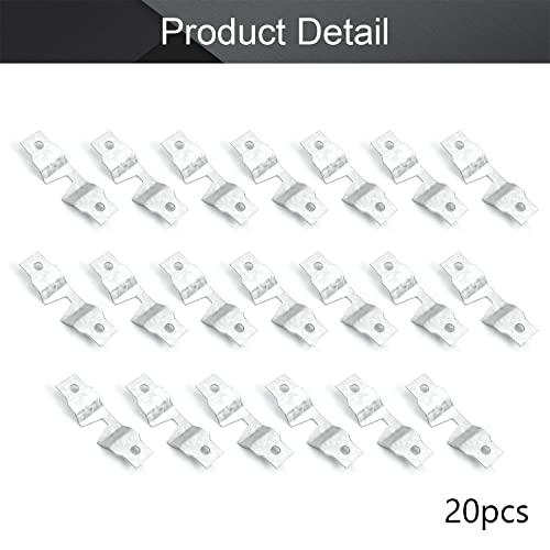 Image of MroMax 20Pcs Flush Mount Bracket Z-Clips Flush Mount Bracket, Heavy Duty Photo Frame Hook Interlocking Photo Frame Hook, 2.05 inch x 0.59 inch Single Hole for Hanging Mirror Picture Frames
