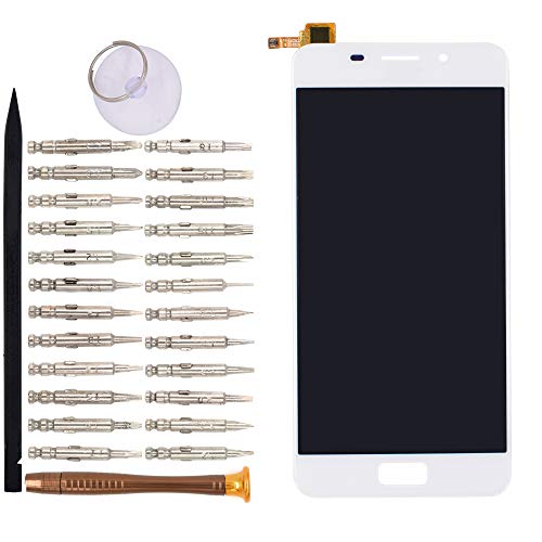 Image of LCD Screen Display with Digitizer Touch Panel Without Bezel Frame Compatible with Asus Zenfone 3s Max ZC521TL(White)