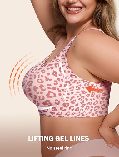Image of LetsJoli Bras for Women Supportive Wireless Push Up Bra Full Coverage No Underwire Seamless Plus Size for Older Women