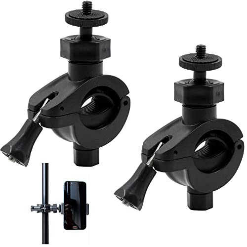 Klemme Stativ Klemmhalter Stativkopf Clamp - aus ABS mit 360° Kugelkopfarm und 1/4' Gewinde Geeignet 14-31mm Rohrdurchmesser für Kameras Flash Light LCD DV Monitor LED Lights, 2 Pcs