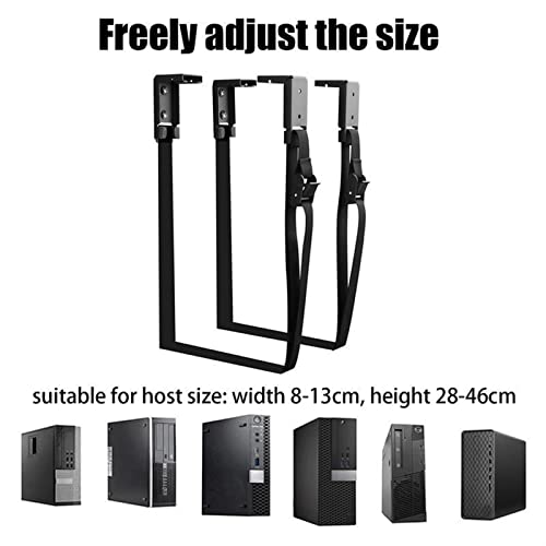 Soporte para CPU torre para gabinete de PC, soporte ajustable para CPU, soporte de torre de escritorio colgante, soporte para CPU negro miniatura 3