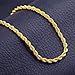 Verona Jewelers Gold Plated Stainless Steel 2-4MM Diamond Cut Twisted Style Rope Chain-Braided Chain (5mm gold plated, 20.00)
