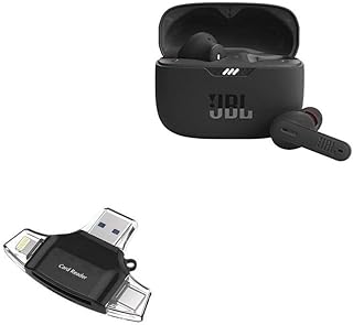 BoxWave Smart Gadget Compatible with JBL Tune 230NC TWS - AllReader SD Card Reader, microSD Card Reader SD Compact USB - Jet Black