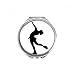 Winter Sport Outline Female Skating Hand Compact Mirror Round Portable Pocket Glass