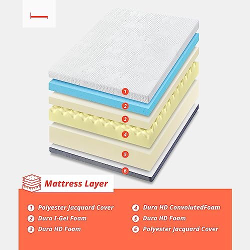 Primasleep 10 Inch Wave Gel Infused Memory Foam Mattress,Gray (Twin) #TOP5
