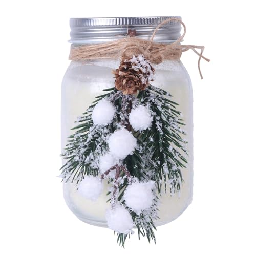 Vela em jarra de Natal, Vela em jarra de cera | Vela de pote de cera de inverno decoração de Natal -