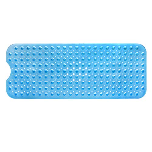 Evelyn Homes Bath Shower Floor Mat Non Slip Mildew Resistant,Anti-Slip Bathroom Stall Mat for Shower with Drain Hole -Blue