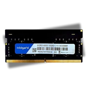 Memoria Midgard 16GB (1X16GB) DDR5 SODIMM 4800MHZ CL40 1,1V Para Notebook