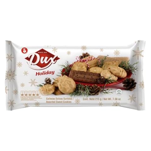 DUX Christmas Cookies 7.6 Oz Display, Assorted Variety Pack of Cookies In Individual Wrapping For Gift Giving Or On The Go Snacking, Chocolate And Vanilla Flavors Cover