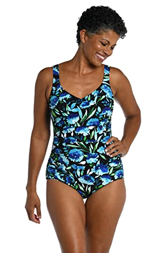 Maxine of Hollywood Women's Over The Shoulder Shirred One Piece Swimsuit