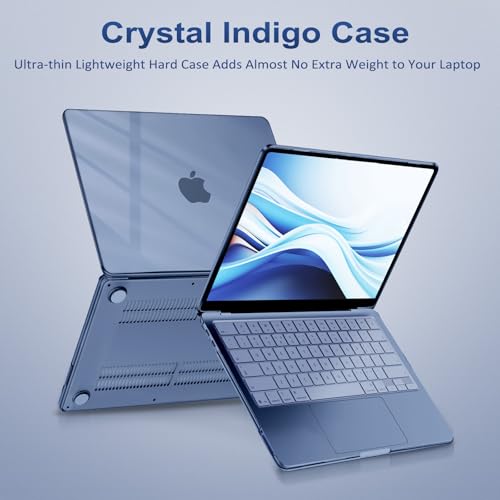 Image of Saco MacBook Neo Case Compatible with 13 inch 2026 Release Model A3404 with A18 Pro Chip, Precision Fit Crack & Scratch Resistant Protective Hard Shell Case Cover, Crystal Indigo