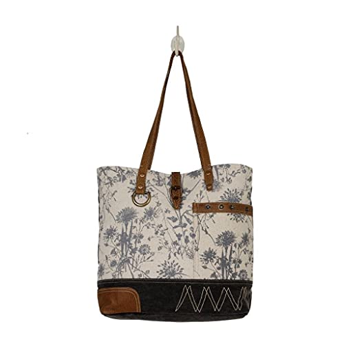 Image of Myra Bag Floral Purses for Women - Canvas Floral Purse with Genuine Leather Accents, Casual Everyday Women's Flower Bag