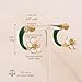Sonateomber Flower Jacket Earrings for Women, Dainty 14k Gold Plated Enamel Dangle Front Back Floral Earing Prom Everyday Fashion Jewelry Gift