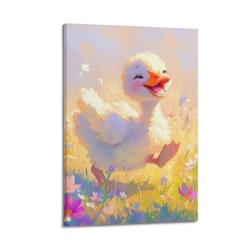 Impression sur toile canard blanc WIZIGM tableau encadré premium