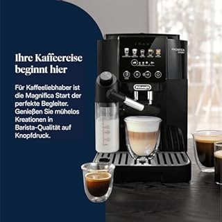 De'Longhi Magnifica Start ECAM220.91.B, Kaffeevollautomat mit LatteCrema-Milchsystem für Automatischen Cappuccino, 5-Direktwahl-Tasten, Soft-Touch-Bedienfeld, x2-Funktion, Schwarz