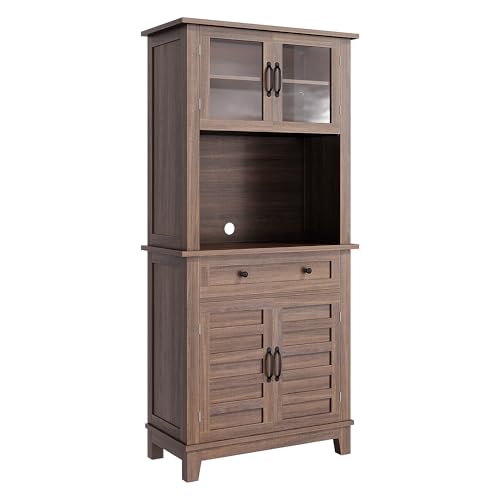 GarveeHome 72 in Tall Kitchen Pantry Cabinet, Kitchen Hutch Bar