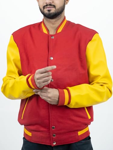 Men's Fashion Varsity Jacket Causal Slim Fit Wool Letterman Baseball Bomber Jackets3