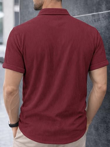 Image of Noble Monk Men's Polyester Regular Fit Solid Casual Shirt |Half Sleeve | |Stylish Shirt