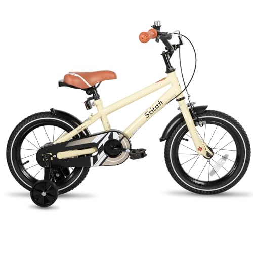 STITCH 16 Inch Kinderfiets voor 4-7 Leeftijd Meisjes/Jongens, 16 inch Wielen Fiets voor Jongens Met Stabilisatoren, Fiets voor 5 jaar oud, Beige