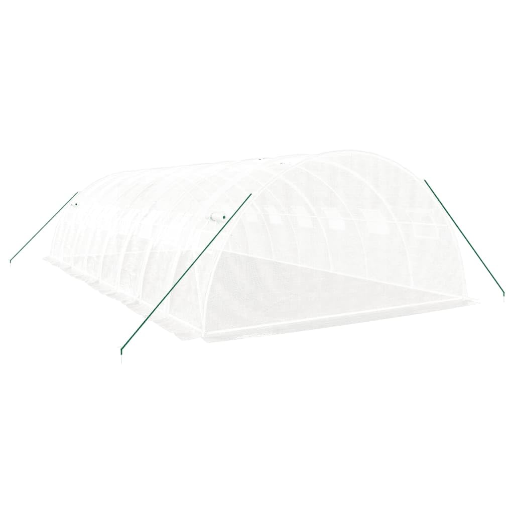 Homgoday Invernadero con Estructura de Acero Blanco 32 m² 8x4x2 m, Invernadero Caseta Jardín Terraza Plantas Semilla Cultivo Huerto Verduras Cubierta Casero