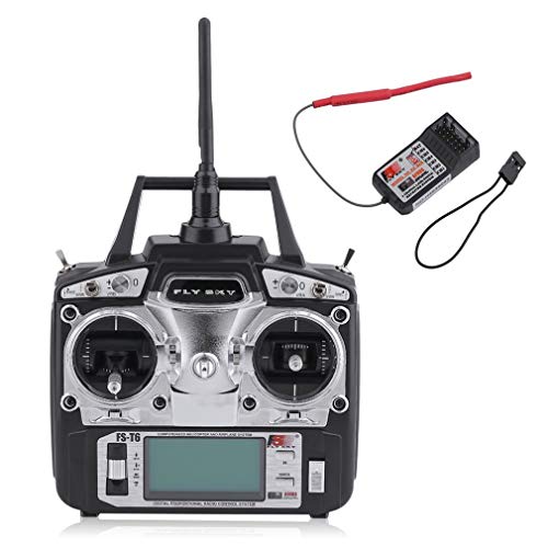 A-Star 6 Channel Left Hand Remote Control Transmitter+Receiver For Flysky FS-T6 - black