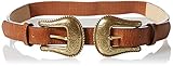 Madden Girl Women's Double Buckle Western Stretch Belt