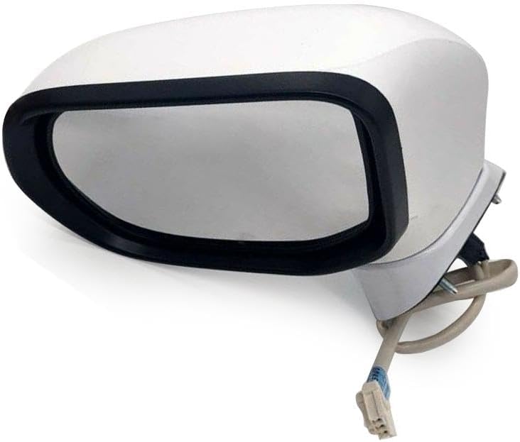 beler White Left Driver Side Rearview Wing Door Mirror Power Glass 3Wire LH Assembly Fit for Honda Civic 2006-2011