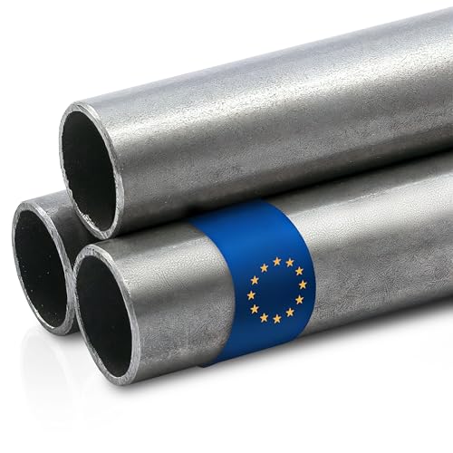 Stahl-Shop24 - Stahl Rundrohr Hohlprofil geschweißtes Metall Stahlrohr für Stahlbau, Rohr zum Heimwerken an Treppengeländern und Geländer Treppen, Länge:500 mm, Abmessung: Ø25x2 mm