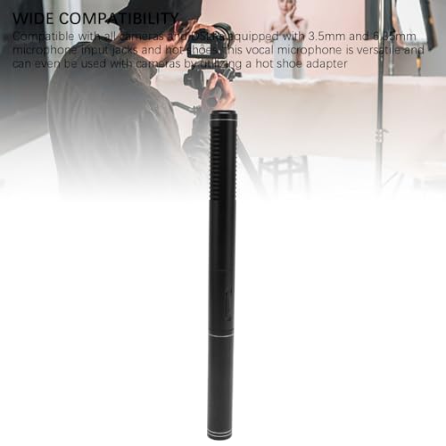 Image of Condenser Interview Microphone, Handheld Mic for DSLR Camera, Cardioid Pickup Pattern with Holder Wind Foam, Reporter Mic for Media Interviews