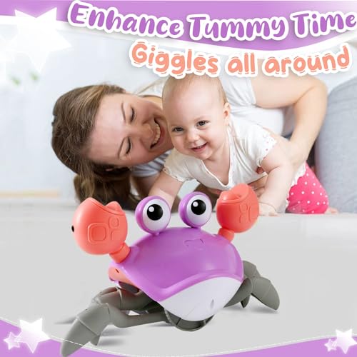 image for control future Purple Crawling Crab Baby Toy - Violet Tummy Time Crab 