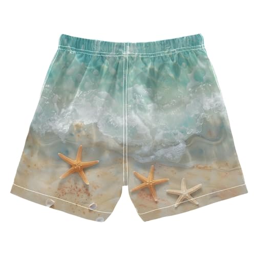 Beach Seashell Starfish Boys' Swim Trunks Quick-Dry Fabric Lightweight & Breathable for Beach Pool2